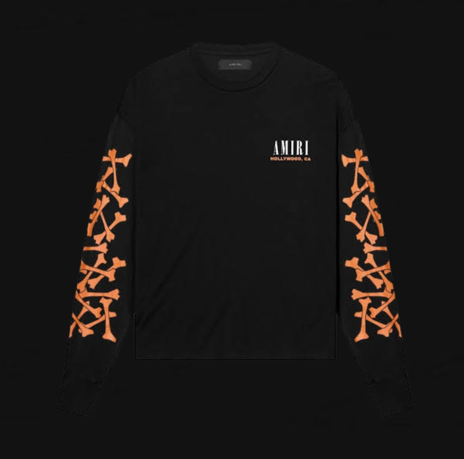 Amiri Bones L/S Tee black/orange (LIMITED*)