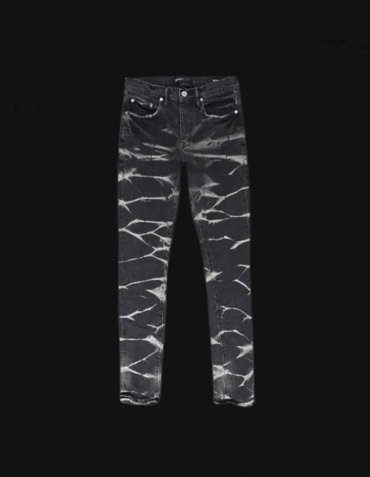 Purple Brand - Tye-Dye Stripe Black Jeans