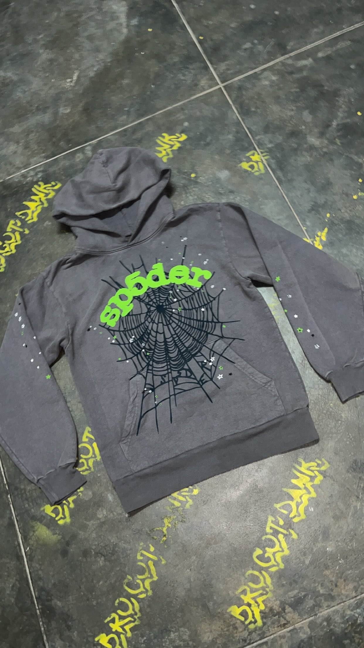 Sp5der Wait Web Slate Grey Hoodie