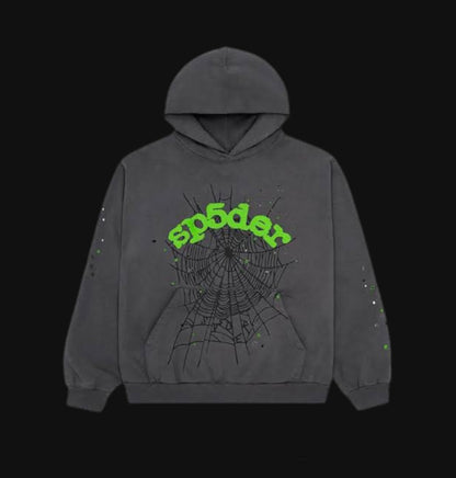 Sp5der Wait Web Slate Grey Hoodie