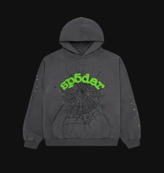 Sp5der Wait Web Slate Grey Hoodie