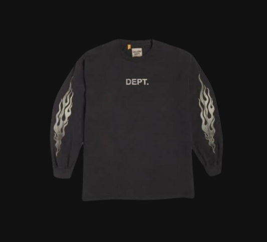 Gallery Dept. Grey Flames Logo L/S Tee