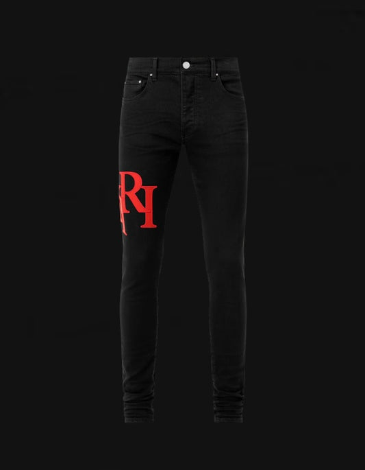 Amiri Staggered Logo Skinny Jeans
