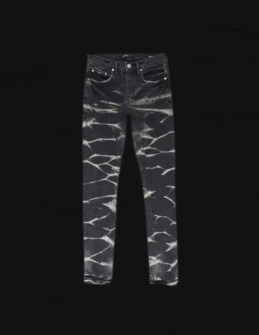 Purple Brand - Tye-Dye Stripe Black Jeans